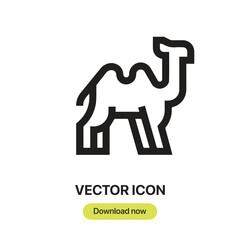 Camel icon vector. Linear-style sign for mobile concept and web design. Camel symbol illustration. Pixel vector graphics - Vector.	
