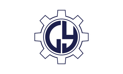 LY initial letter mechanical circle logo design vector template. industrial, engineering, servicing, word mark, letter mark, monogram, construction, business, company, corporate, commercial, geometric