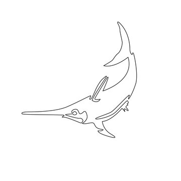 recommend clip art: Swordfish one line Continuous vector drawing