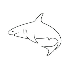 Naklejka premium Shark in a line drawing style