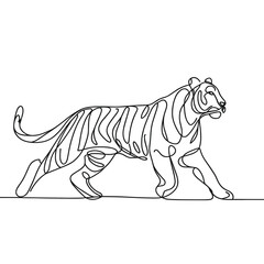 Tiger in line drawing style