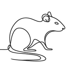 A rat in a line drawing style