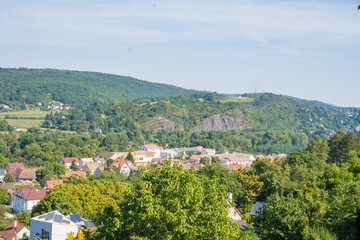 Fototapeta na wymiar Aerial view of village in countryside. Zadni Treban in west Bohemia, Czech