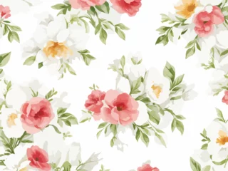 Gordijnen Seamless watercolor floral-patterned background © Sherina