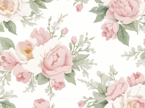 Seamless watercolor floral-patterned background © Sherina