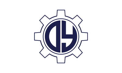 OY initial letter mechanical circle logo design vector template. industrial, engineering, servicing, word mark, letter mark, monogram, construction, business, company, corporate, commercial, geometric