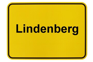Illustration eines Ortsschildes der Gemeinde Lindenberg in Mecklenburg-Vorpommern