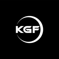 KGF letter logo design with black background in illustrator, cube logo, vector logo, modern alphabet font overlap style. calligraphy designs for logo, Poster, Invitation, etc.