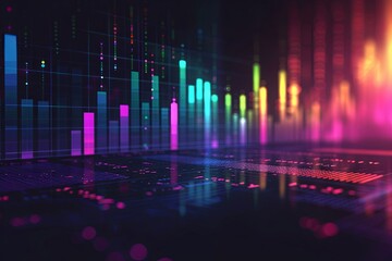 Modern minimal simple vectorized background for powerpoint of artificial intelligence, crypto currency, and crypto chart website, challenge, with a space for text box.