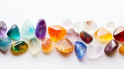 Keuken spatwand met foto Beautiful colored semi-precious gemstones background. © Insight
