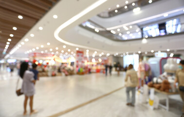 Abstract blur interior background or defocused shopping mall of department store.