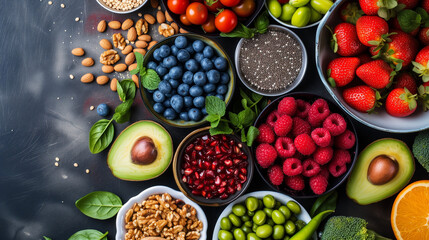 Assortment of healthy foods 