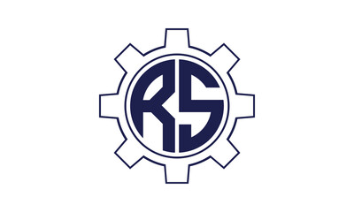 RS initial letter mechanical circle logo design vector template. industrial, engineering, servicing, word mark, letter mark, monogram, construction, business, company, corporate, commercial, geometric