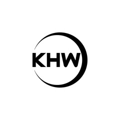 KHW letter logo design with white background in illustrator, cube logo, vector logo, modern alphabet font overlap style. calligraphy designs for logo, Poster, Invitation, etc.