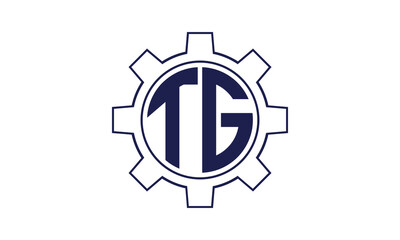 TG initial letter mechanical circle logo design vector template. industrial, engineering, servicing, word mark, letter mark, monogram, construction, business, company, corporate, commercial, geometric