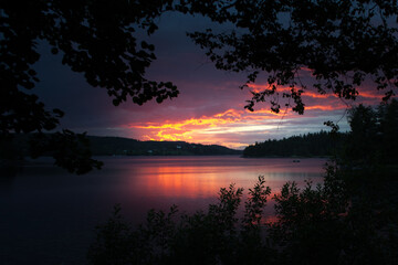 Beautiful sunset at Orje, Norway