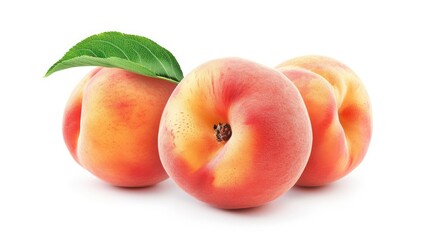 Naklejka na ściany i meble Peach fruit isolated on white background