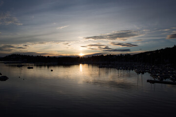 Fototapeta premium Beautiful sunset at Orje, Norway