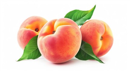 Peach fruit isolated on white background