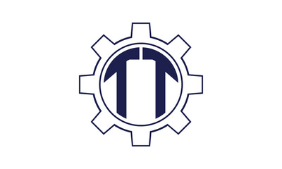 TT initial letter mechanical circle logo design vector template. industrial, engineering, servicing, word mark, letter mark, monogram, construction, business, company, corporate, commercial, geometric