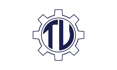 TU initial letter mechanical circle logo design vector template. industrial, engineering, servicing, word mark, letter mark, monogram, construction, business, company, corporate, commercial, geometric