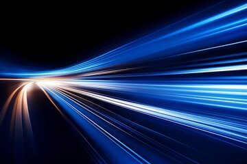 Fototapeta na wymiar Futuristic Blue Light Streams Speed Background