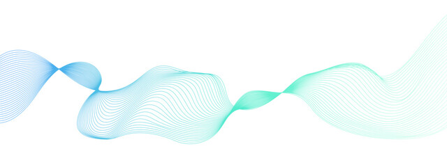 Vector blue wavy ocean flowing dynamic lines isolated on transparent background. wavy ocean curve lines background. Design for banner, flyer, cover, technology, science, brochure, ocean.