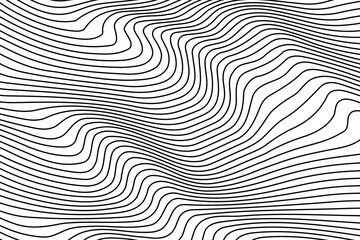 Black lines zigzag wave concept abstract background flat design vector illustration.