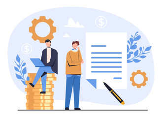 Business partnership deal concept. Vector flat graphic design illustration