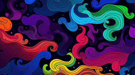 modern neon waves inspired drawing, abstract wallpaper