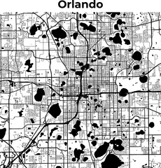 Orlando City Map, Cartography Map, Street Layout Map 