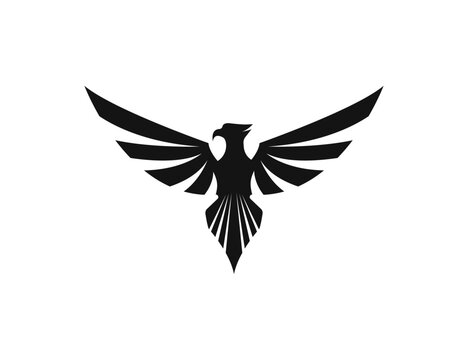 Logo template of Eagle with wings vector, eagle wing symbol. 