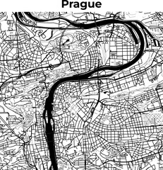 Prague City Map, Cartography Map, Street Layout Map 