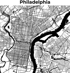 Obraz premium Philadelphia City Map, Cartography Map, Street Layout Map 