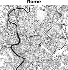 Rome City Map, Cartography Map, Street Layout Map 