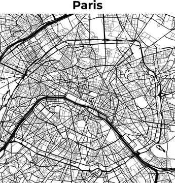 Paris City Map, Cartography Map, Street Layout Map 