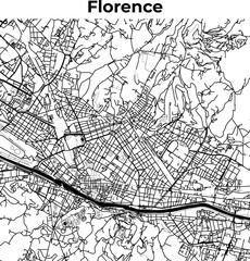 Fototapeta premium Florence City Map, Cartography Map, Street Layout Map 