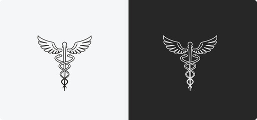 caduceus medical doctor logo icon, Vector Illustration. Vector Graphic. EPS 10