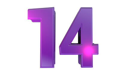 Purple 3d number 14