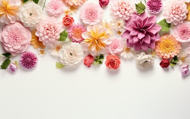 Fototapeta na wymiar Creative layout made with beautiful flowers on white background
