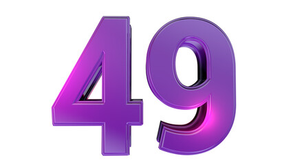 Purple 3d number 49