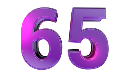 Purple 3d number 65