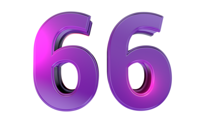 Purple 3d number 66