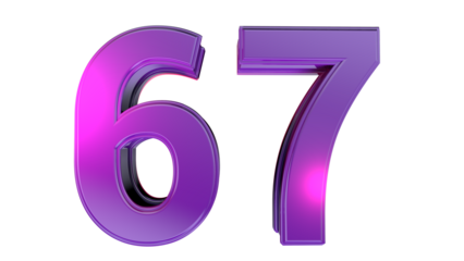 Purple 3d number 67