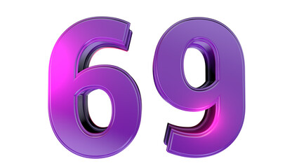 Purple 3d number 69