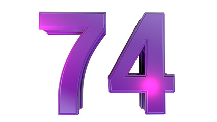 Purple 3d number 74