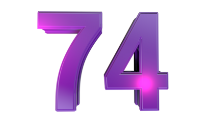 Purple 3d number 74