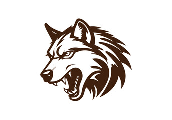 Aggressive Wolf logo icon premium silhouettes design