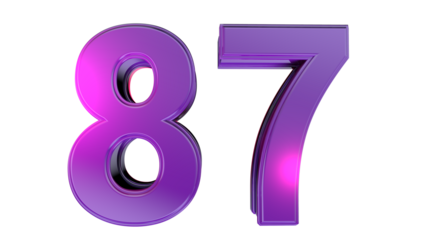 Purple 3d number 87