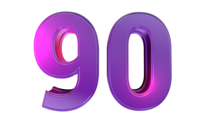 Purple 3d number 90